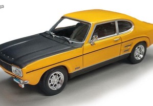 Ford Capri GT mk1 (amarelo e preto mate) Cararama / Oxford - Esc. 1/43 como NOVO