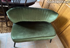 Sof� / Banco Estofado Verde   Estilo Vintage