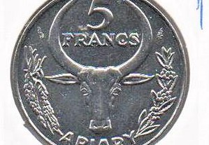Madagáscar - 5 Francs 1989 - soberba