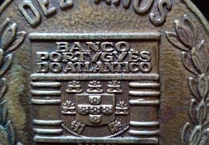 Medalha de mesa dez Anos Banco Português Atlântico
