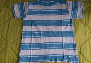 T-Shirt Algodão Azul & Branco Zippy (8 - 9 Anos)