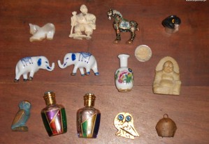 Miniaturas coleccionaveis diversas loiça latão e outros