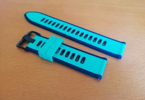 Bracelete em silicone 22mm (Nova) Azul e Verde