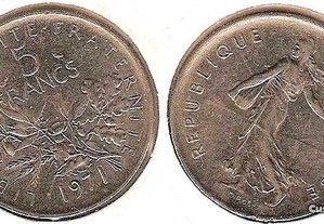 França - 5 Francs 1971 - soberba