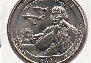 EUA - 1/4 Dollar 2021 "Tuskgee Airmen" - soberba