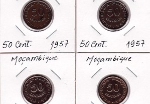 Lote de moedas de 50 centavos Moçambique