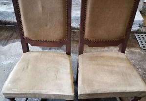 Cadeiras com almofadas em veludo