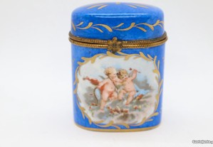 Rara Caixa Porcelana Francesa Sèvres Querubins XIX