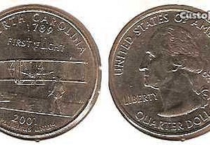 EUA - 1/4 Dollar 2001 "North Carolina" - soberba