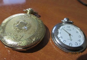 2 relógios de bolso raros- c/medalha 5 Outubro1910
