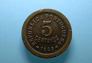 Moedas Portugal- 5 centavos 1925 MBC