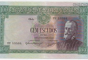 Espadim - Nota de 100$00 de 1947 - Bela