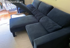Sofa gato preto com chaise longue e extensivel