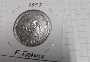 Moeda de 50 pesetas de 1957