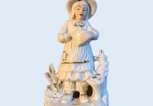 Figura Vintage de Boneca em Porcelana