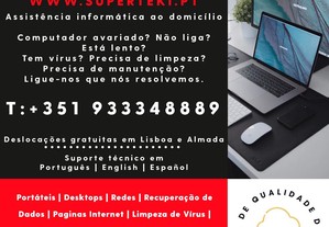 Assistência informática ao domicílio para particulares e empresas na região de Lisboa e Margem Sul