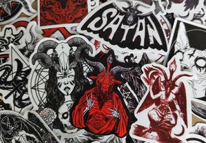 50 Stickers Autocolantes Góticos Satan