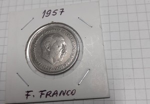Moeda de 25 pesetas de 1957