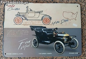 Poster - Ford Model T de 1908 (metal, 20x14 cm)