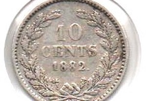 Holanda - 10 Cents 1882 - mbc/mbc+ prata