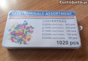 Alicate de Cravar Terminais + Kit 1020 Terminais Isolados - Novo
