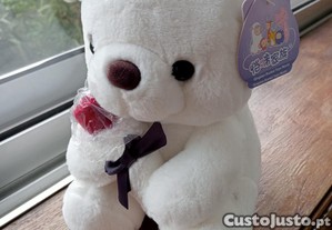 Ursinho de peluche com rosa