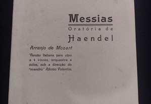 Programa Messias Oratória de Haendel 1935 Teatro Sá da Bandeira