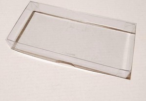 Caixa plástica transparente medidas 12,5x6x1,5cm