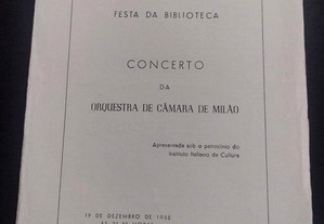 Programa Orquestra de Câmara de Milão Autografado 1955