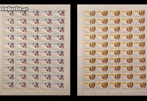 Série completa de 2 folhas de 50 selos novos - 750. aniv. da morte de S. António de Lisboa - 1981