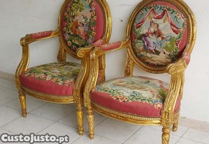 Antigo e Invulgar Par de Fauteuils / Cadeir�es Loius XVI (Franc�s)