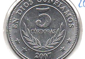 Nicarágua - 5 Cordobas 2007 - soberba