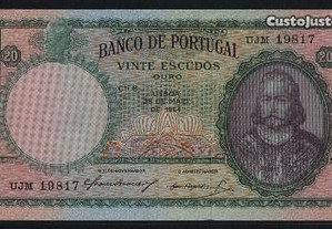 Espadim - Nota de 20$00 de 1954 - Nova