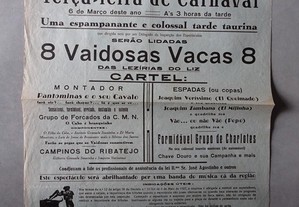 Programa de tourada bullfight Praça de Touros da Nazaré 1962
