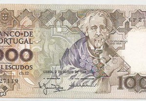 Espadim - Nota de 1.000$00 de 1983 - Mbc+ a Bela