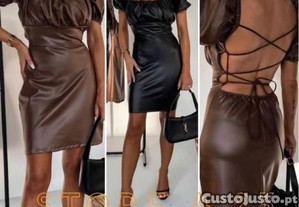 New Collection e Tendncia Vestido polipele Camel Mega Lindissimo