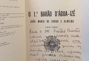 Amândio César // O Primeiro Barão d' Água-Izé 1969 Dedicatória