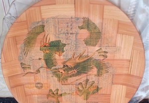 2 Pratos bambu logotipo chinês
