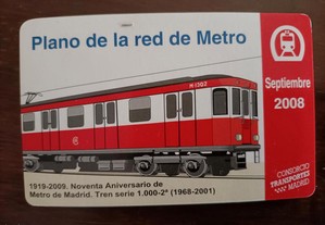 Plano Mapa Rede de Metro Madrid