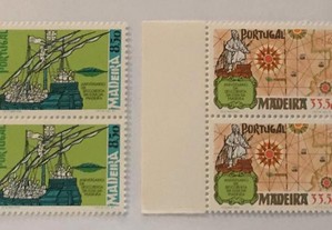 2 quadras selos Descoberta ilha Madeira - 1981