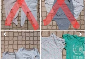 Bodies interiores e pijamas de verão bebé 1-9m