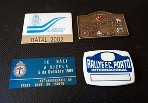 4 Placas de ralis FC Porto e outros, automobilia