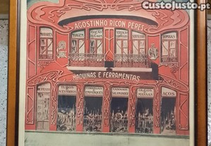 Agostinho Ricon Peres - Porto - 1933 Quadro com Publicidade