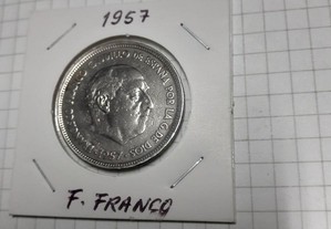 Moeda de 50 pesetas de 1957