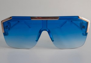 Óculos de Sol Azuis Grandes Novos Plástico Acrílico Lentes Gradientes