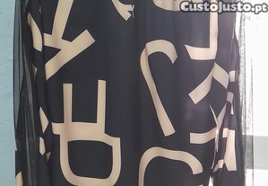 Camisola bege e preto 36/38 M