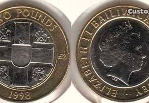 Guernsey - 2 Pounds 1998 - soberba bimetálica
