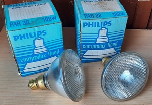 2 Lâmpadas Comptalux 100W Par38 E27 Philips