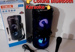 Coluna Bluetooth Karaoke