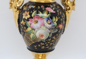 Ânfora Império Francesa Sèvres XIX decoração Floral